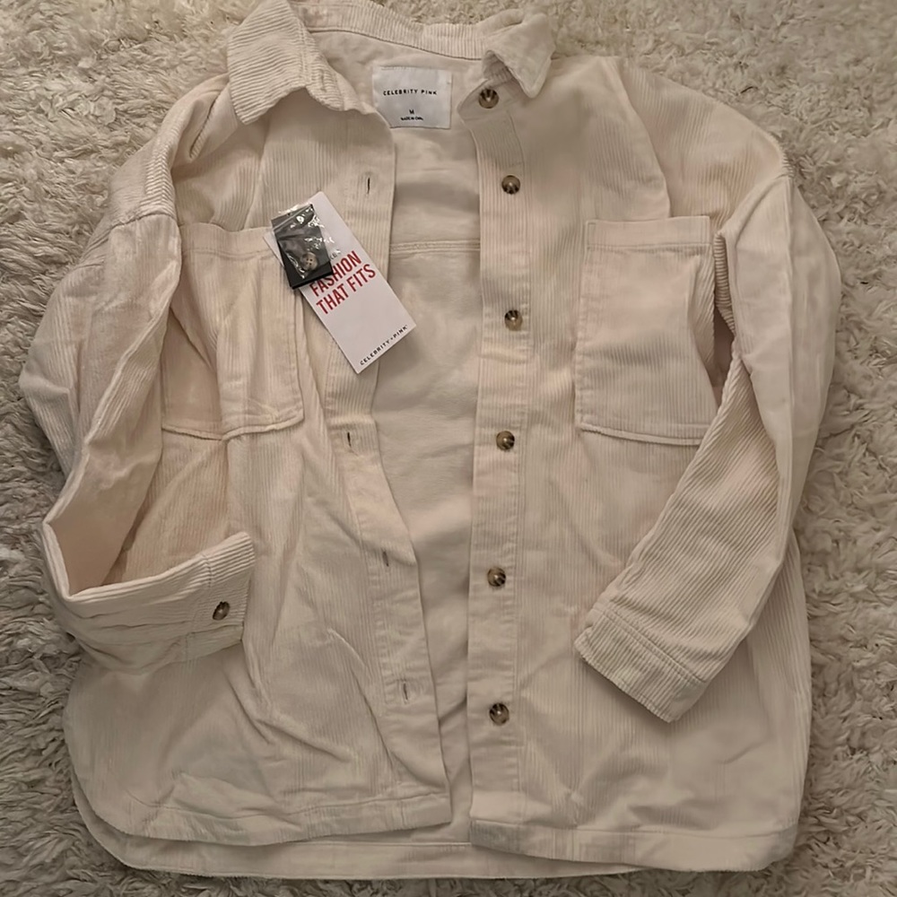 Tan Cordaroy button up/ cardigan